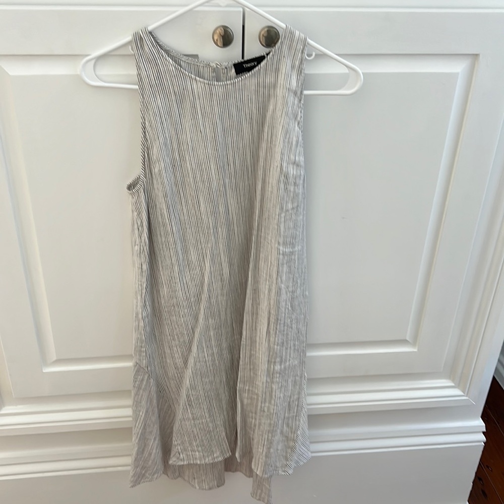 Theory linen blend tank dress